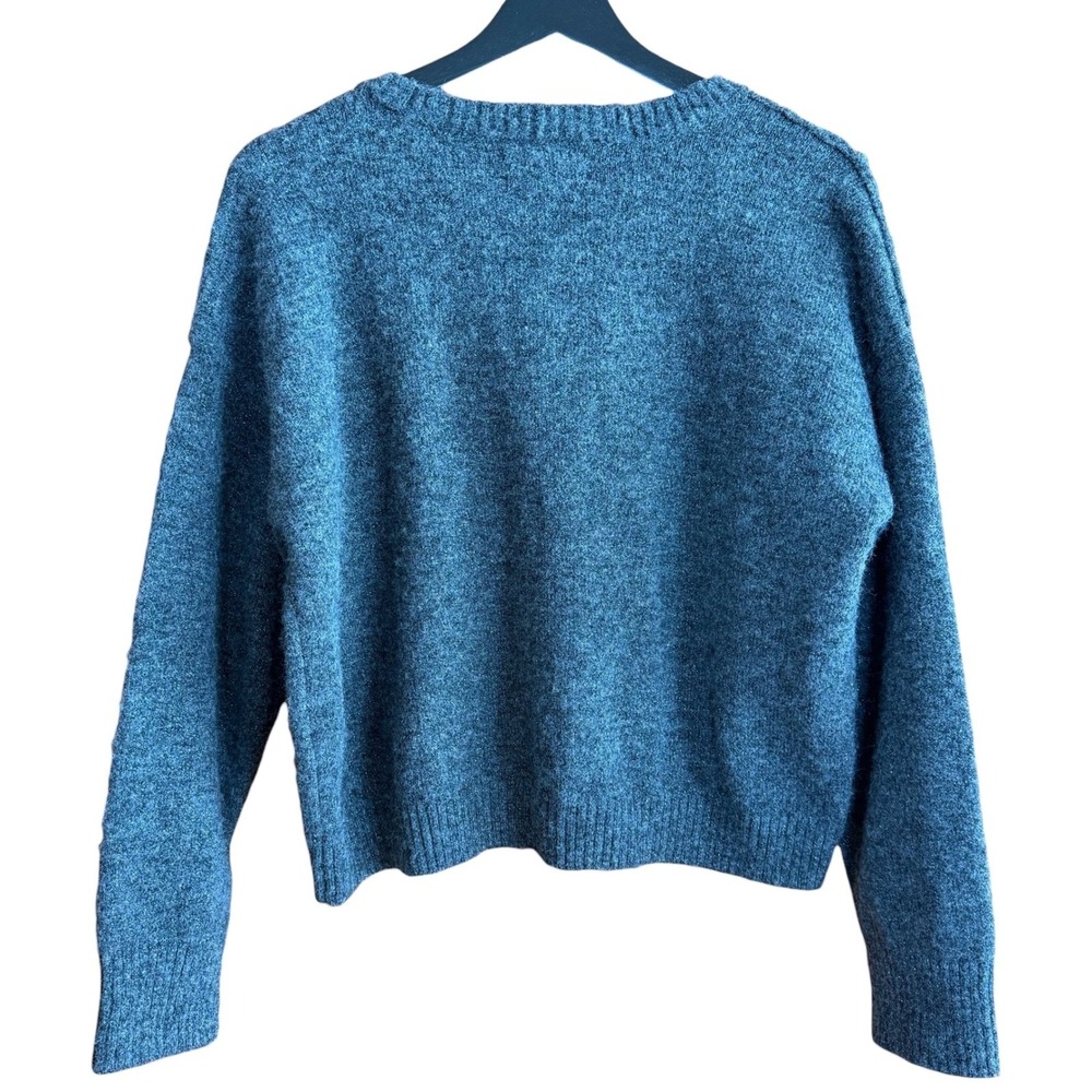 Lucky Brand V Neck Sweater Heathered Gray Metallic Knit Pullover Womens L‎ - Picture 4 of 10
